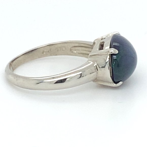 Blue Opal 2.90ct Platinum Solid Silver Ring - Picture 4 of 7